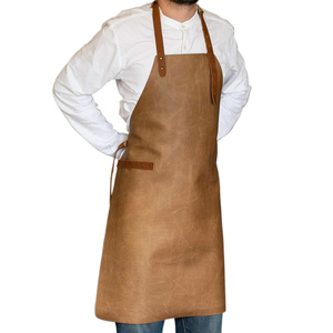 HARAZ INTERNATIONAL Tablier de travail unisexe en cuir véritable, taille réglable, plusieurs poches, résistant à l'abrasion, détection des aiguilles - Product Image 2