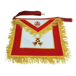 Tablier de Grand Prêtre de l'Arche Royale – Broderie à la main en fils métalliques, 100% peau d'agneau, tissu en velours rouge type peau d'agneau - Product Image 2