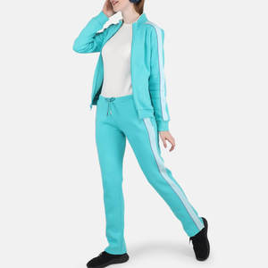 Ensemble de survêtement décontracté pour femme, design personnalisé, hiver, usage extérieur, couleur unie, toile unie, 100% coton, ensemble 2 pièces long, OEM - Product Image 5