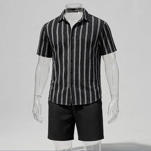 2026 Wholesale Summer Men's Casual Shorts <b>Set</b> Plain Color Solid 100% Cotton Jersey Quick Dry Knitted Customized Logo <b>Twin</b> <b>Set</b> - Product Image 3