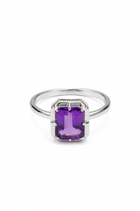 <b>Amethyst</b> <b>Ring</b> in 92.5 Sterling <b>Silver</b> KLSR-12551 - Product Image 2