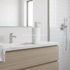 Distributeur de shampoing en marbre naturel de luxe avec pompe pour salle de bain, hôtel, villa, spa, décoration intérieure - Product Image 2