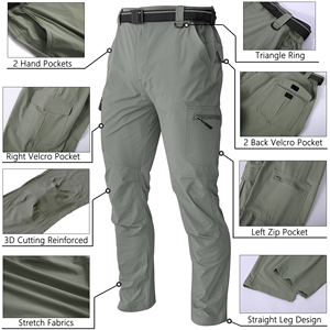 Pantalones de senderismo de alto rendimiento, material resistente al agua con tela elástica para actividades de trekking, montañismo y camping. - Product Image 3