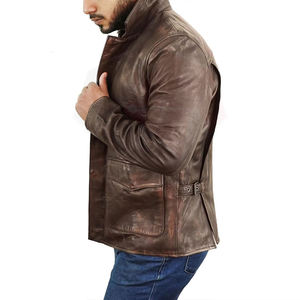 แจ็คเก็ตหนังพรีเมียมขนาดใหญ่พิเศษพร้อมโลโก้สั่งทำ ดีไซน์โดดเด่นพอดีตัวสำหรับผู้ชายไซส์พลัส - Product Image 2