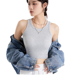 Crop top femme en gros, sans manches, tricoté, court, d'été, personnalisable - Product Image 6