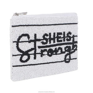 กระเป๋าใส่เหรียญผ้าฝ้ายทำมือประดับลูกปัดสำหรับเด็กผู้หญิง พร้อมซิปปักลายดอกไม้ ใช้ได้ทุกวัน รับผลิตตามสั่ง ขายส่ง ของขวัญแฟชั่น - Product Image 2