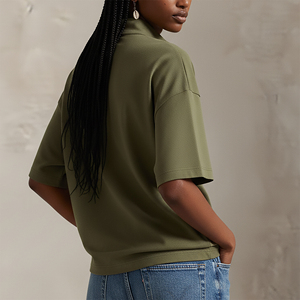 เสื้อโปโลคุณภาพสูงสั่งทำพิเศษ แขนยาว คอซิป ¼ ซิป สีพื้น ปักโลโก้ตามแบบที่ต้องการ เสื้อโปโลแฟชั่นสำหรับตีกอล์ฟ - Product Image 6