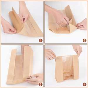 ถุงกระดาษคราฟท์แบบมีซิปปิดผนึกได้ ขนาด 35x21x9 ซม. สำหรับใส่อาหารอบ อาหารเช้า อาหารกลางวัน  รับผลิตตามสั่ง ขายส่ง - Product Image 2