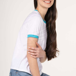 T-shirt pour femme en toile décontractée d'été avec impression de logo personnalisé, manches courtes, 100% coton respirant - Product Image 4