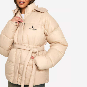 Ladies Windproof Puffer Jacket <b>Winter</b> Warm Hooded <b>Padding</b> Outdoor Fashion Solid Color Lightweight New Quality Custom Logo <b>Coat</b> - Product Image 2