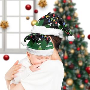 Chapeau de Noël unisexe pour adulte, bonnet de fête avec pompon blanc en fourrure, bonnet de Noël tricoté chaud pour l'hiver - Product Image 4