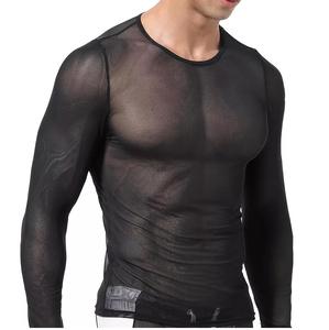 Camisetas de malla 100% algodón de alta calidad OEM al por mayor para hombre, camiseta de verano de malla color rosa con hombros caídos, tallas grandes - Product Image 3