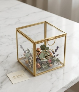 ARTINCO Transparent Glass Brass Jewelry <b>Box</b> Handmade Luxury Trinket <b>Box</b> for Wedding Return <b>Gifts</b> and Keepsakes - Product Image 5