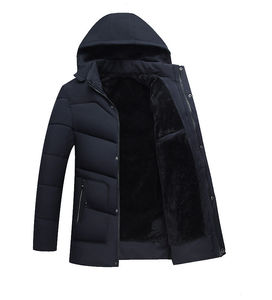 Hot Sales Custom Print Logo <b>Men's</b> Winter Casual Zipper <b>Long</b> Street Wear Hoodie Puffer Clothing Jacket - Product Image 3