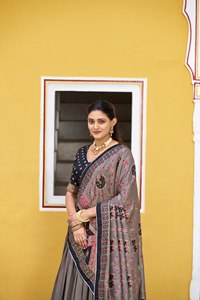 New Designer Fully Stitched Tussar Silk Printed Foil Print Lehenga Choli Set South Indian Style Party Wedding Wear Ready To Wear - Product Image 3