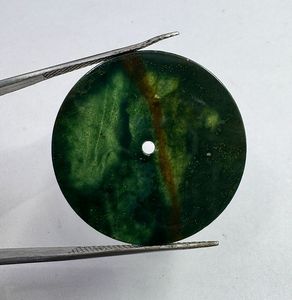 Cadran de montre en pierre précieuse sanguine naturelle 32 mm x 1,50 mm vert foncé rond personnalisable, cadran de montre de luxe - Product Image 1