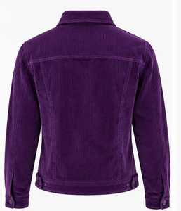 Veste pour femme de couleur violette, col rabattu, fermeture à boutons, manches longues - Product Image 5