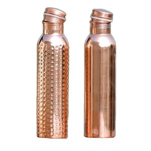 Bouteille en cuivre indien faite à la main dernière conception martelée récipient d'eau étanche pour la salle de sport Yoga Drinkware Purpose - Product Image 1