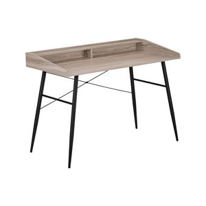 Contemporary Modern 48\"L Home <b>Office</b> <b>Computer</b> Desk with Storage Shelves Brown Laminate & Black Metal for Laptop Work - Product Image 2