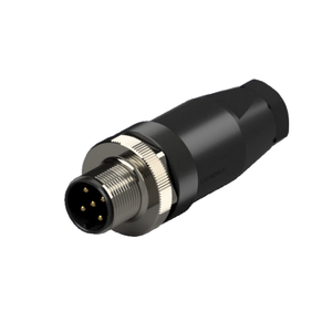 Connecteur industriel étanche OEM M12 à 4 broches mâle-femelle pour panneau, avec contact en cuivre pour câble d'alimentation - Product Image 1
