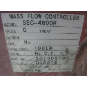Controlador de Flujo Másico Stec SEC-4600 MFC, SEC-4600R - Equipo y Piezas de Semiconductores de Confianza de Marca Global - Product Image 4