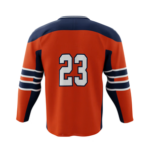 Camiseta de hockey sobre hielo para hombre, número 23, azul, verde, blanco, manga larga, cuello redondo, ropa de poliéster que absorbe la humedad - Product Image 6