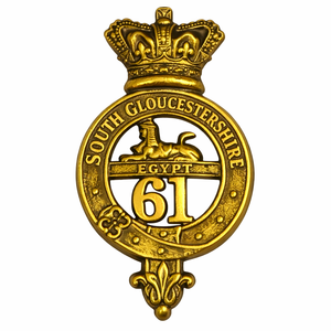Insignia de gorra Glengarry estilo Gloucestershire del siglo VI, antigua, victoriana, acabado en latón, rara - Product Image 1