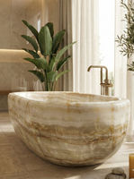 Baignoire autoportante en marbre design pour hôtels et villas, usage intérieur, écologique, personnalisable, style européen
