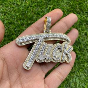 Colgante de Moissanita VVS con Nombre Personalizado para Hombre y Mujer, Plata de Ley 925 Chapada en Oro, Joyería Hip Hop con Incrustaciones de Diamantes, Certificado IGI - Product Image 4