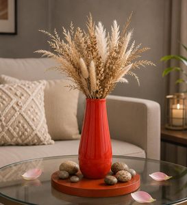 AW Prime <b>Red</b> Color Powder Coated Metal Tabletop Flower <b>Vase</b> Durable Reliable Handmade Modern Luxury Rust Resistant Available - Product Image 3