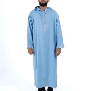 Vêtements islamiques pour hommes à manches longues, grande taille, Jubba (Thobe) saoudien de Dubaï, design à fermeture éclair, vente chaude - Product Image 1