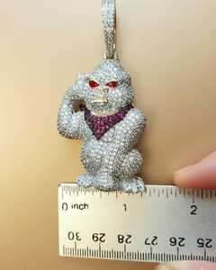 จี้เพชรโมอิสซาไนต์ VVS คุณภาพสูง ดีไซน์การ์ตูนสั่งทำพิเศษ ประดับเพชรหรูหรา เงินแท้ 925 ผ่านการทดสอบเพชร จี้ฮิปฮอปสำหรับผู้ชาย - Product Image 2