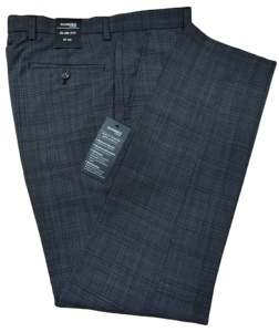 Pantalon en polyester 100% décontracté pour hommes, pantalon de costume formel d'affaires léger à haute élasticité avec devant plat taille moyenne - Product Image 1