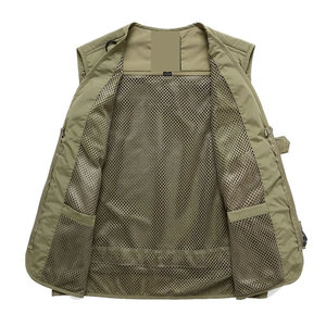 Gilet d'extérieur pour homme, randonnée, pêche, chasse, orange, multi-poches, séchage rapide, respirant - Product Image 2