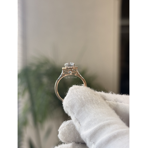 Exclusive Emerald Cut Lab Created Diamond Halo Vintage <b>Ring</b> 1.90 Carat EF VVS VS Solid Gold <b>Fine</b> Jewelry Romantic Gift - Product Image 5