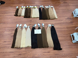 Producto Popular: Extensiones de Cabello Humano Remy Virgen 100% de Doble Trama Europea, Cabello Vietnamita a Granel, 100g, Todos los Colores - Product Image 3