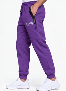 Pantalones Deportivos Morados para Hombre, Cintura Elástica con Cordón, Estilo Casual, Bolsillos Laterales, Transpirables, Peso Medio, para Otoño - Product Image 5