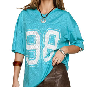 Camiseta de Fútbol Americano para Mujer, Nueva Moda 2026, Cuello en V, Manga Corta, Transpirable, de Secado Rápido, Poliéster Suave, Impresión Personalizada - Product Image 1