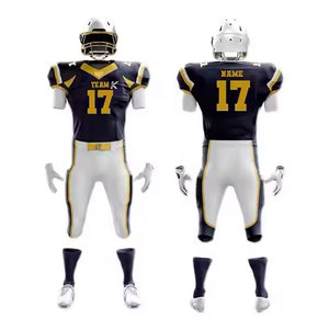 Ensemble d'uniformes de football américain haute performance, respirant, à séchage rapide, en polyester, avec logo personnalisé, conçu pour les compétitions intenses - Product Image 4