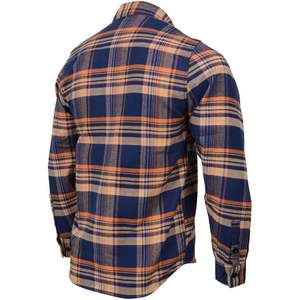 2025 Leather MNG11700 Men's 'The Wolfman' <b>Blue</b>/Orange Long Sleeve 10.5-Oz Heavy-Duty Cotton <b>Flannel</b> <b>Shirt</b> - Product Image 1