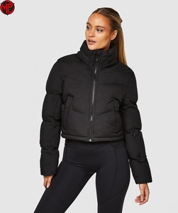 Veste matelassée noire pour femme, manteau d'hiver matelassé à capuche zippé, parka isolée pour usage décontracté en extérieur 2026 - Product Image 3