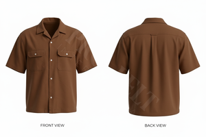 Camisa de Vestir de Manga Corta de Mezclilla Personalizada Pro Felt con Bolsillos Delanteros, Ropa Casual Elegante para Hombre, Camisa Ligera con Botones - Product Image 5