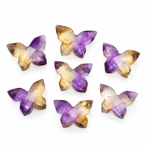 Cuentas de Piedra Preciosa Facetadas en Forma de Mariposa de Ametrino de 14x10 mm para la Fabricación de Joyas, Cuentas Sueltas al por Mayor, Suministros para Joyería Artesanal - Product Image 4