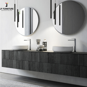 Mueble JY, lavabo de tocador de baño flotante de lujo, estilo de diseño europeo moderno, hecho de material de tablero de partículas - Product Image 2