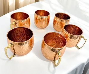 Hammered copper beverage mug collection canyon trail drink <b>cups</b> <b>reusable</b> cocktail mugs premium durable - Product Image 3
