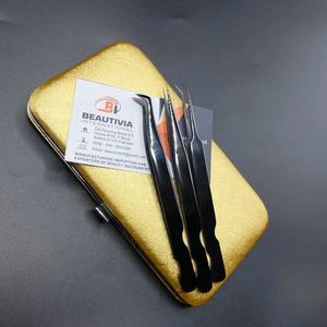 แหนบต่อขนตาปลายแหลมทำจากสเตนเลสสตีลแบบปลายปลายแหลมสีดำสำหรับมืออาชีพผลิตฉลากได้ตามต้องการ - Product Image 5