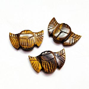 Natural <b>Tiger</b> <b>Eye</b> Scarab Shape Gemstone Beads 22mm Beetle Face Hand Carved Loose <b>Tiger</b> <b>Eye</b> Stone Beads For Jewelry Making Bulk - Product Image 1