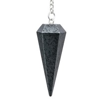 Pendentif en hématite de qualité supérieure, best-seller, de type cône à 6 facettes, poli et sculpté, magnifique outil de radiesthésie pour la guérison énergétique