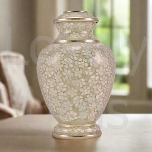 Urne funéraire grande taille en opale cloisonné, couvercle fileté en métal fait main, pendentif gravable, commémoration funéraire, usine OEM - Product Image 3