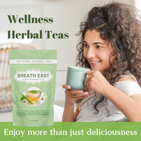 Té Natural OEM Breath Easy para la Inmunidad, Digestión y Eliminación del Mal Aliento, Té Herbal con Sabor Fresco para Fumadores, Bolsita para el Cuidado Pulmonar